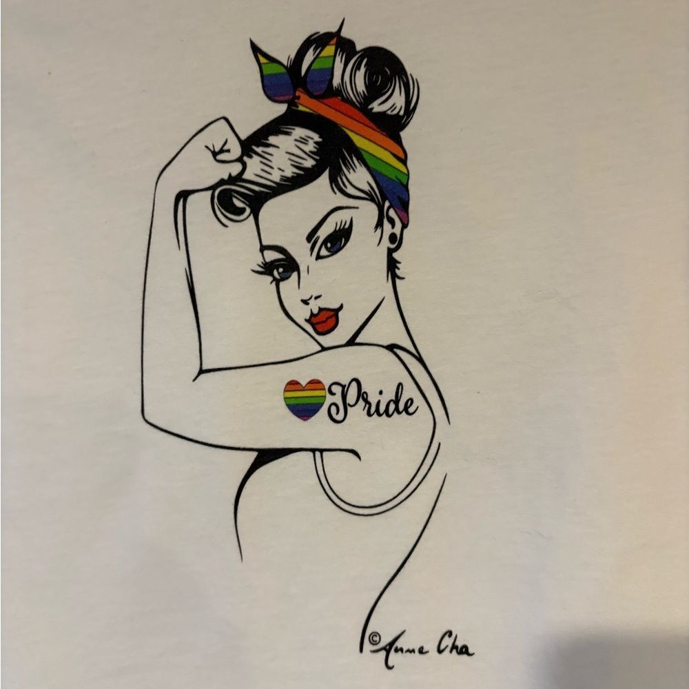 Women's Short Sleeve Pride Tee - White - Picture 9 of 11